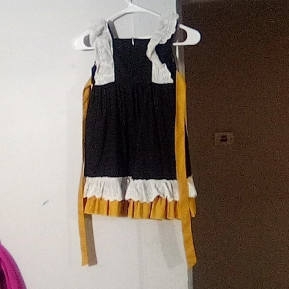 HAND MADE girls "happy new year dress" size 6-7 - Picture 6 of 6